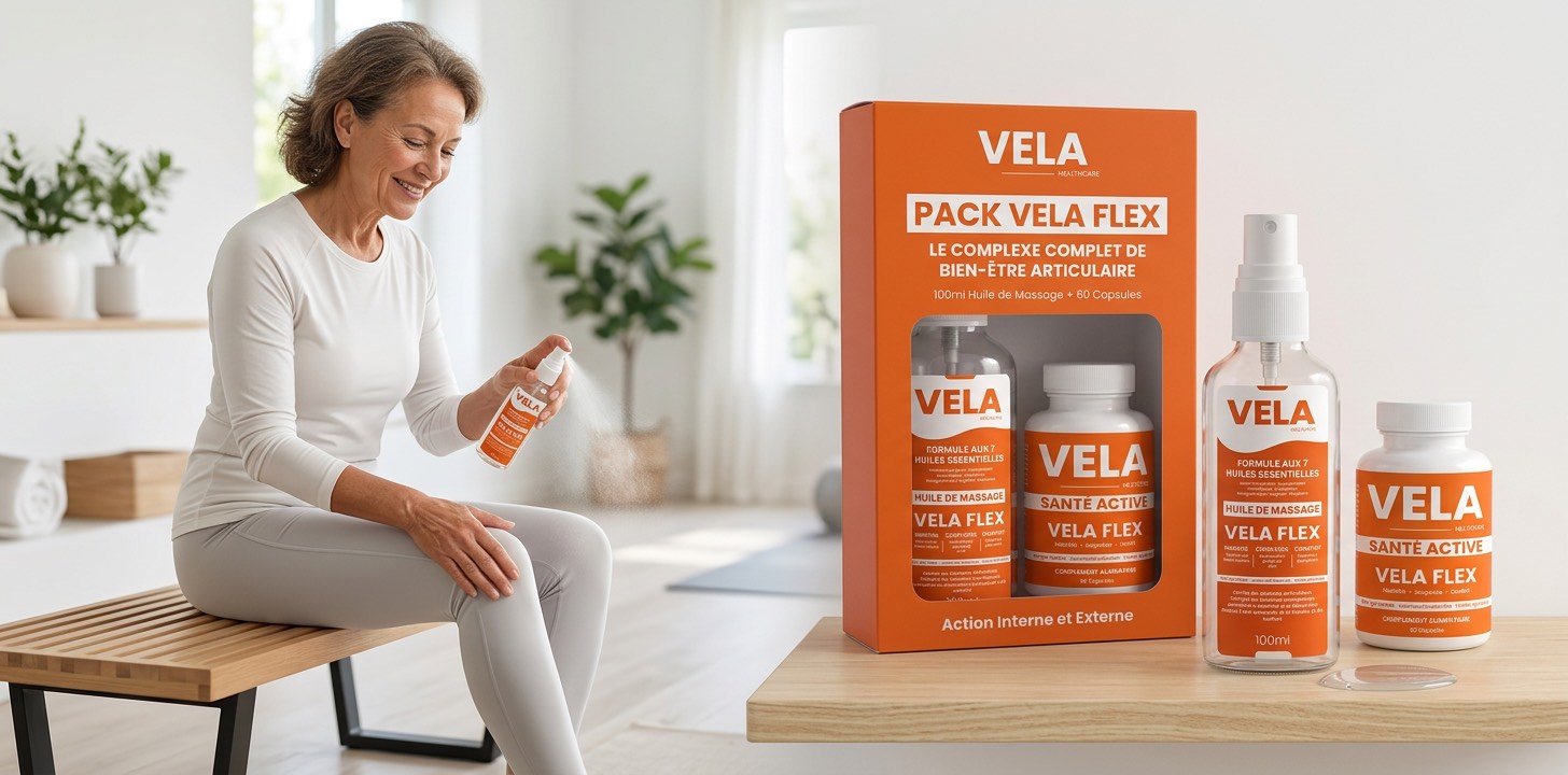 مرا كتستعمل زيت التدليك Vela Flex على الركبة